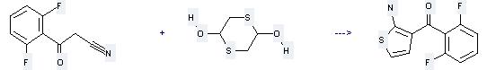 Benzenepropanenitrile, 2,6-difluoro-β-oxo- can be used to produce (2-amino-thiophen-3-yl)-(2,6-difluoro-phenyl)-methanone at the temperature of 50 °C